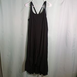 Black Maxi Dress Spaghetti Strap Flowy Tiered Casual Summer Dress